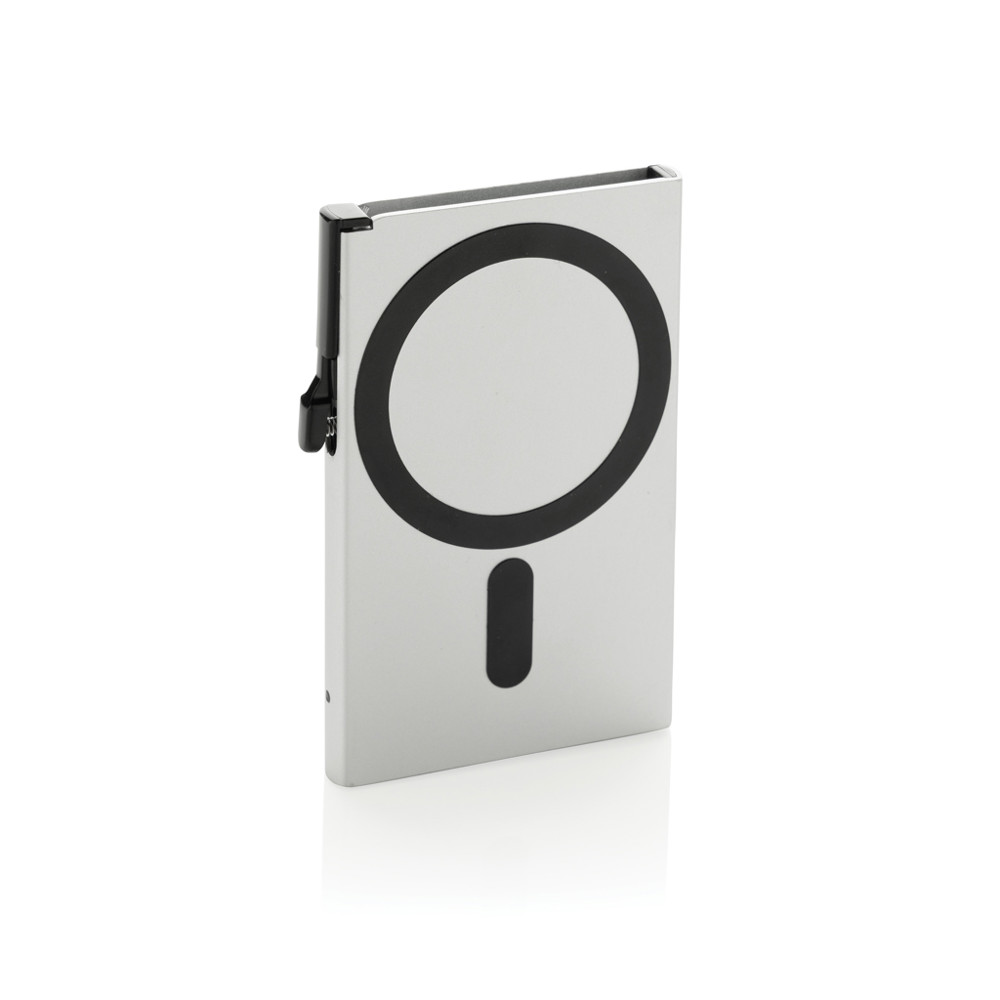 Standard aluminium RFID magnetic phone cardholder - silver (± PMS 428)