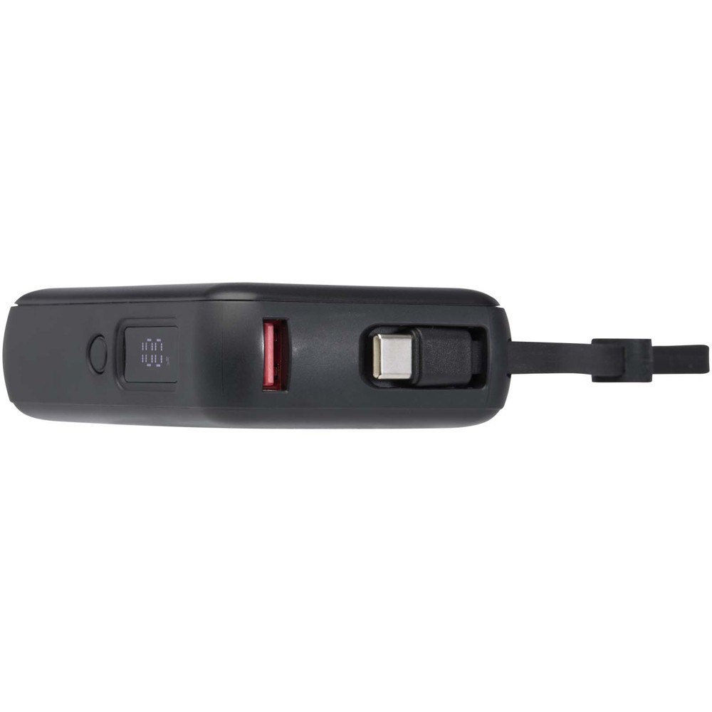 Acrux 10.000 mAh 35W tablet power bank with built in Type-C cable - made from recycled plastic