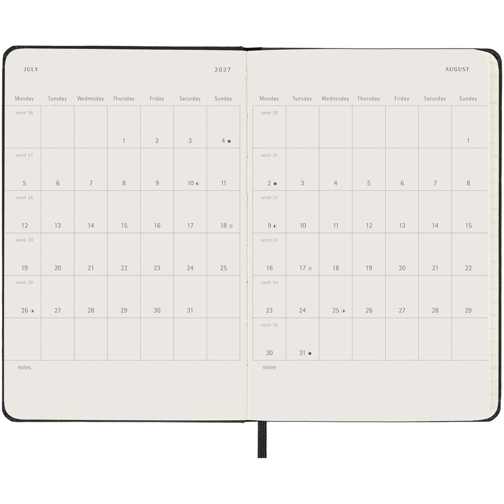 Moleskine hard cover 12 month PK daily planner