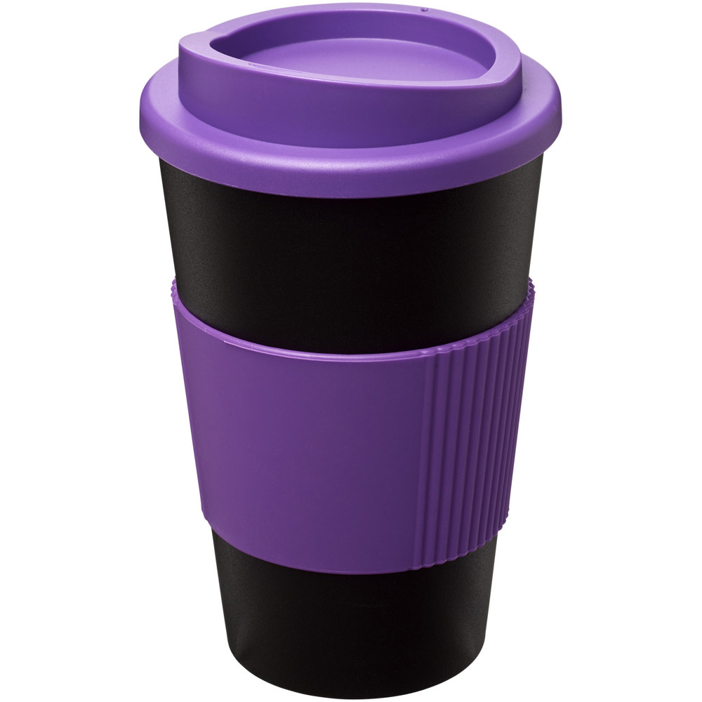 Americano® 350 ml insulated tumbler with grip - Black, Purple
