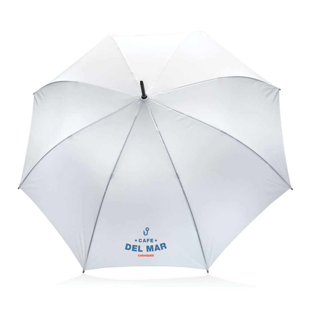 27" Impact AWARE™ RPET 190T auto open bamboo umbrella