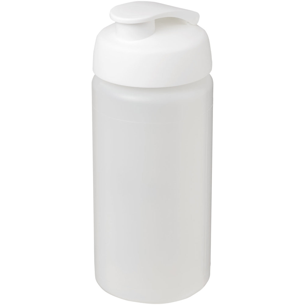 Baseline® Plus grip 500 ml flip lid sport bottle - Transparent, White