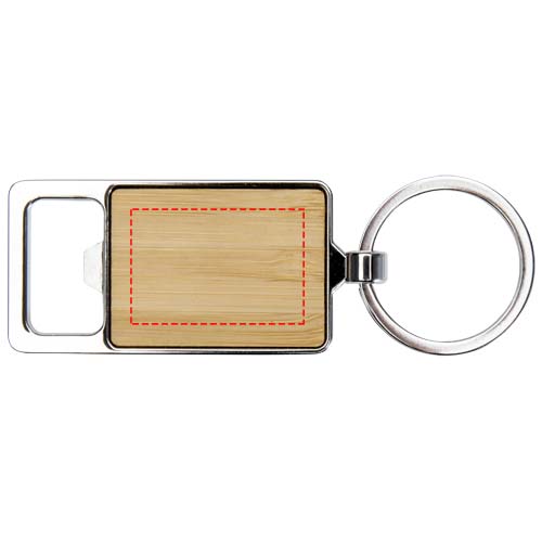 Snapper bamboo keychain with bottle opener
