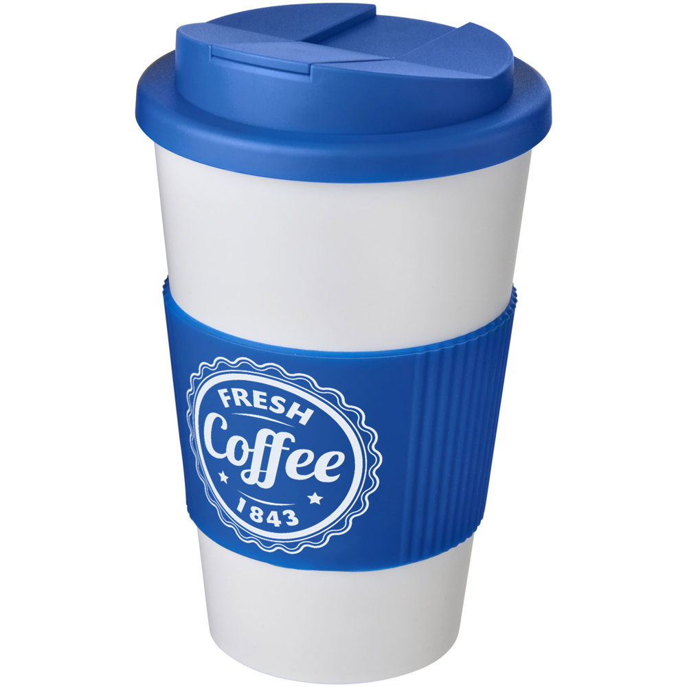 Americano® 350 ml tumbler with grip & spill-proof lid
