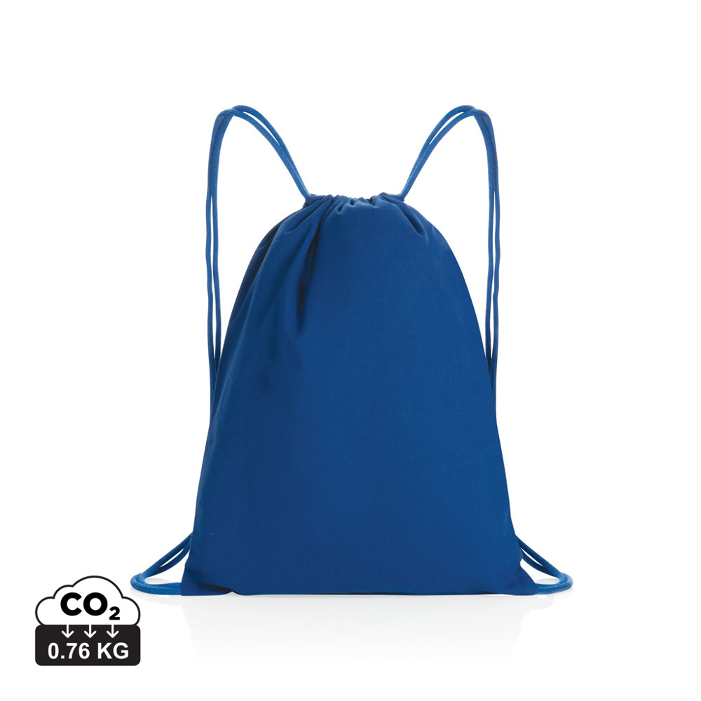 Impact AWARE™ recycled cotton drawstring backpack 145g