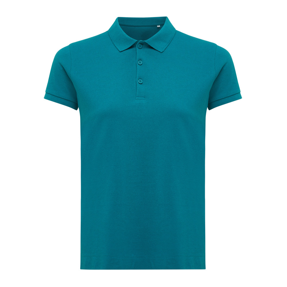 IQONIQ Yosemite women recycled cotton pique polo - verdigris (± PMS 18-4834TCX)