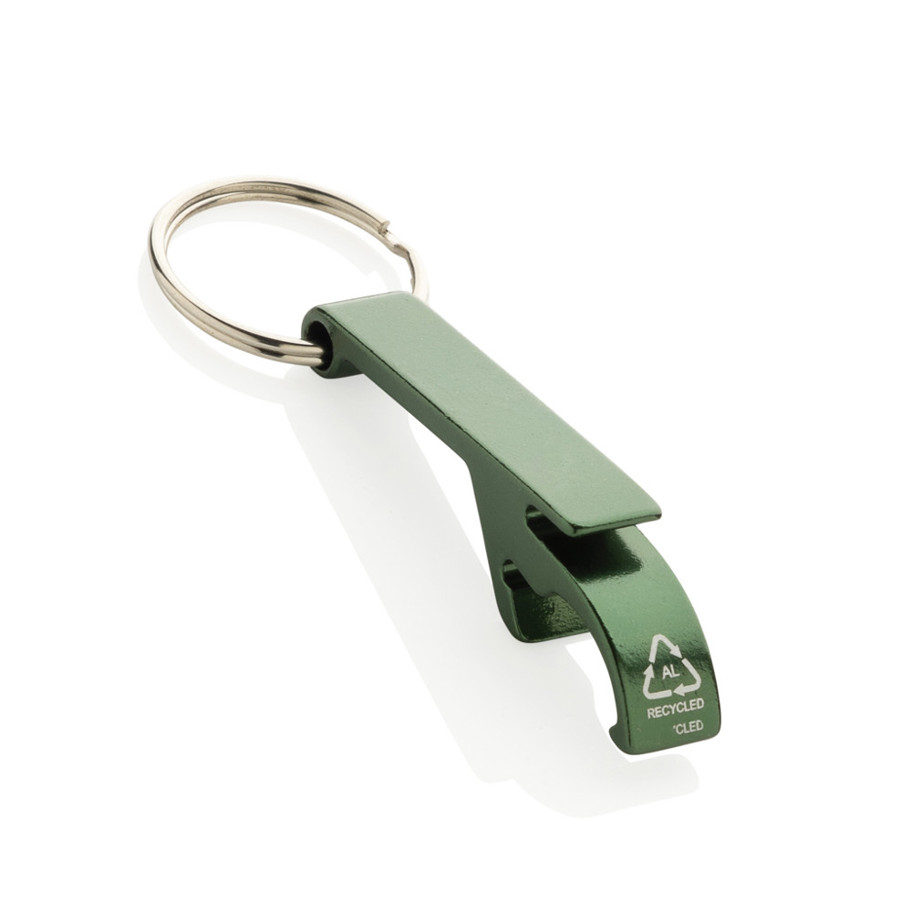 RCS recycled aluminum bottle and can opener - green (± PMS 4203C)
