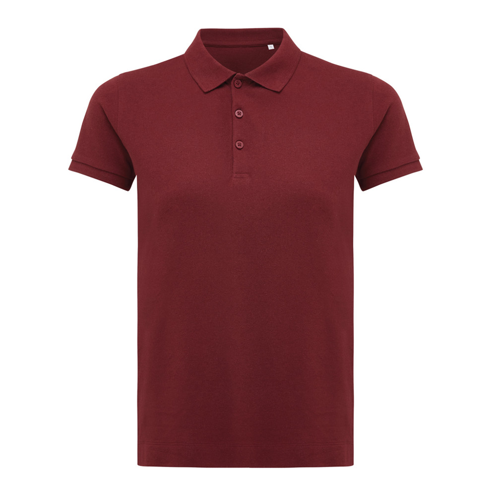 IQONIQ Yosemite women recycled cotton pique polo - burgundy (± PMS 19-1724TCX)