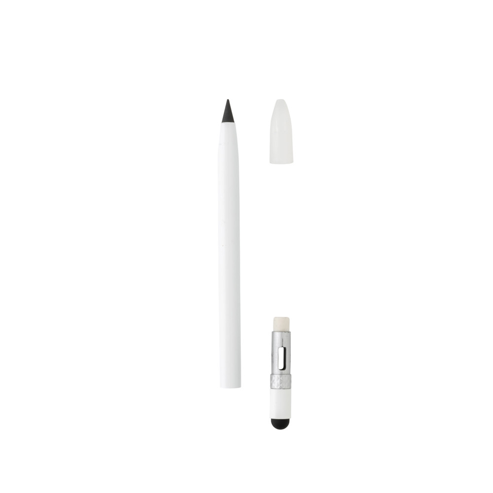 Aluminium inkless pen with eraser