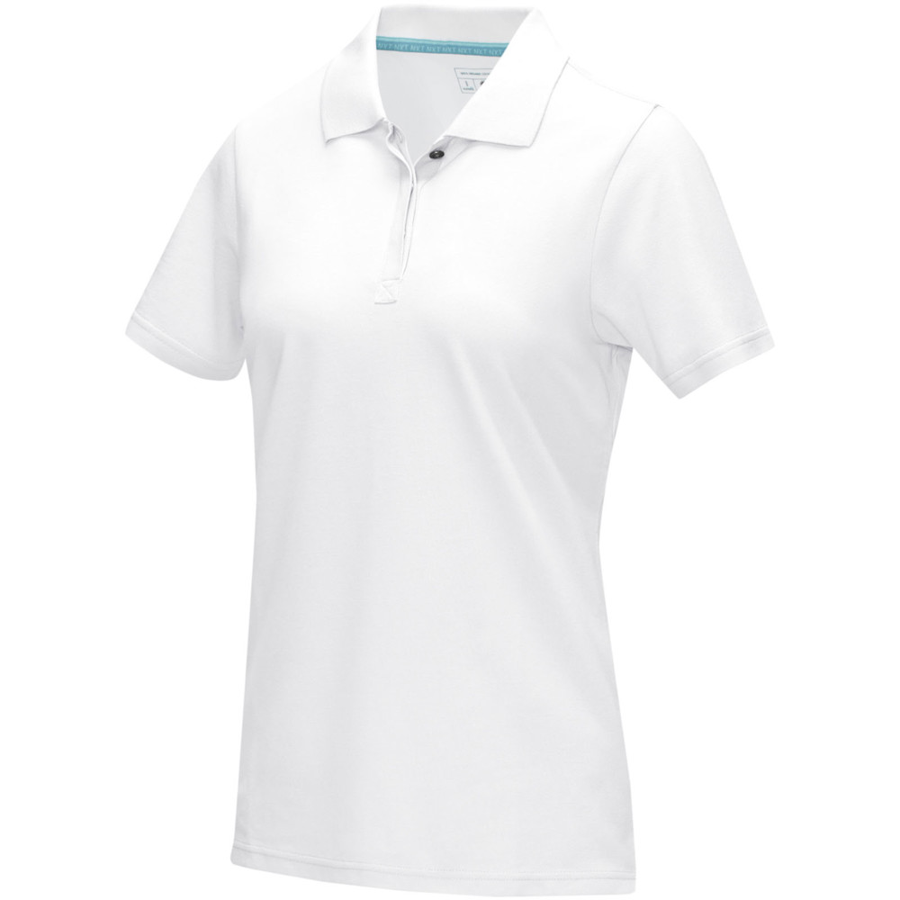 Graphite short sleeve women’s organic polo - White