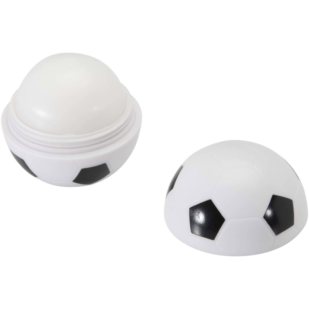 Zuri football-shaped vanilla lip balm with SPF 15