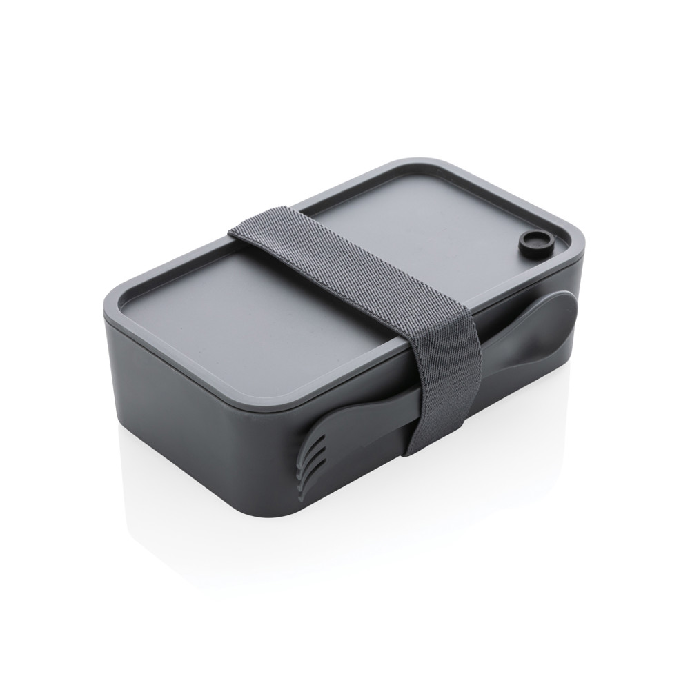 PP lunchbox with spork - anthracite (± PMS Cool Grey 11)