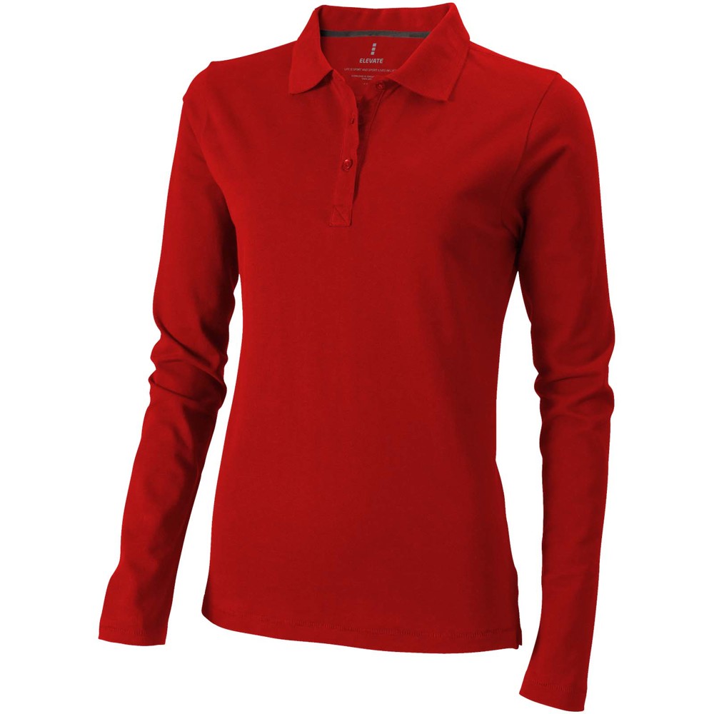 Calgary 180 g/m2 long sleeve women's polo - Red