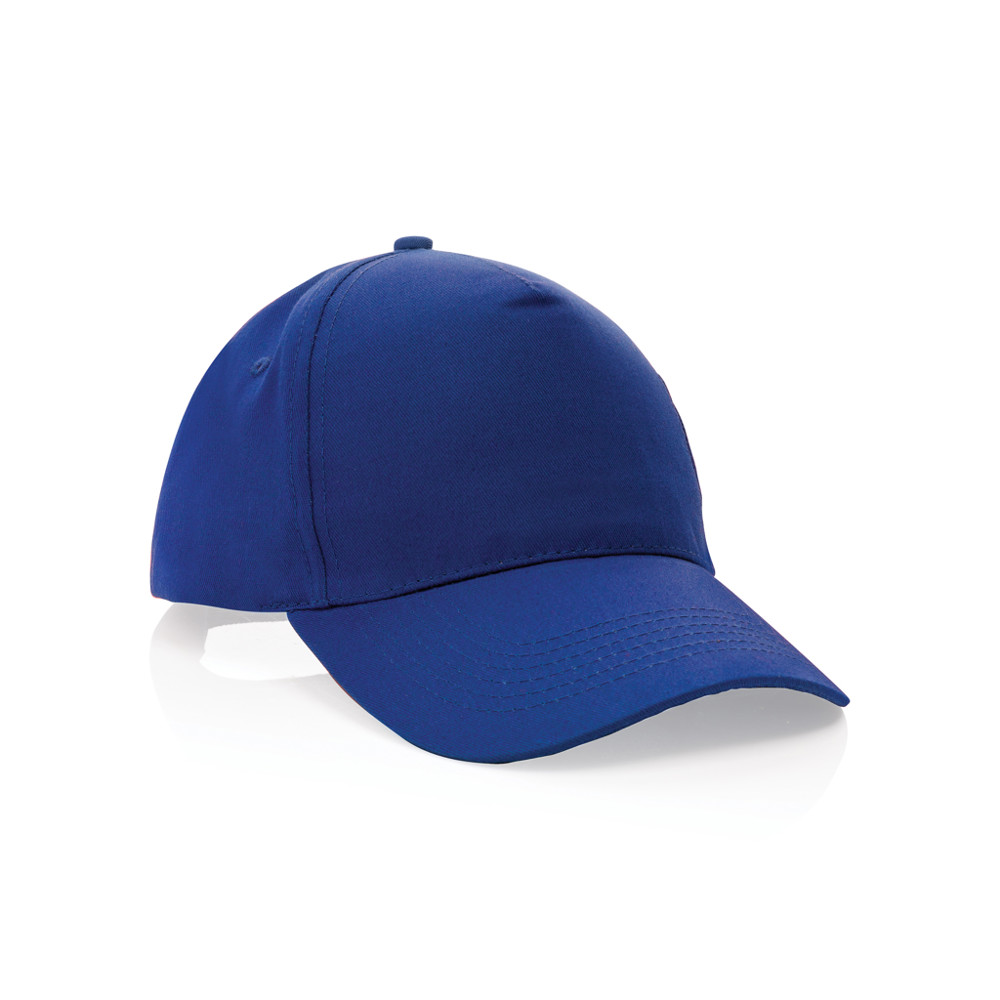 Impact 5 panel 190gr Recycled cotton cap with AWARE™ tracer - blue (± PMS 286 C)
