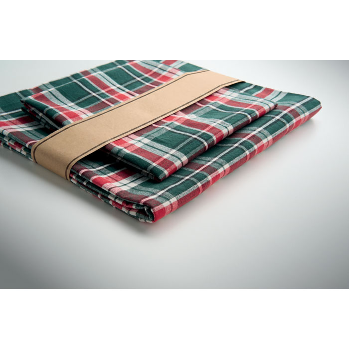 SANTABLE - Chequer cotton tablecloth set