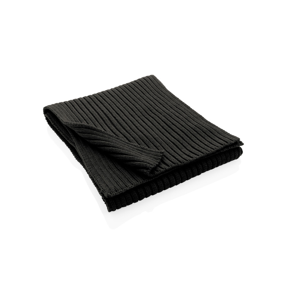 Impact AWARE™ Polylana® knitted scarf 180 x 25cm - black (± PMS Black)
