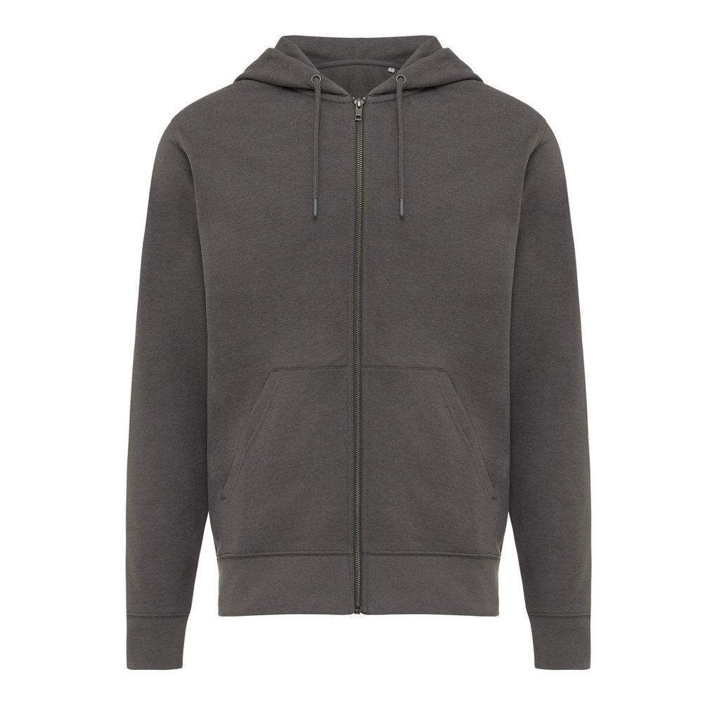 IQONIQ Abisko recycled cotton zip through hoodie - anthracite (± PMS 19-3900 TCX)