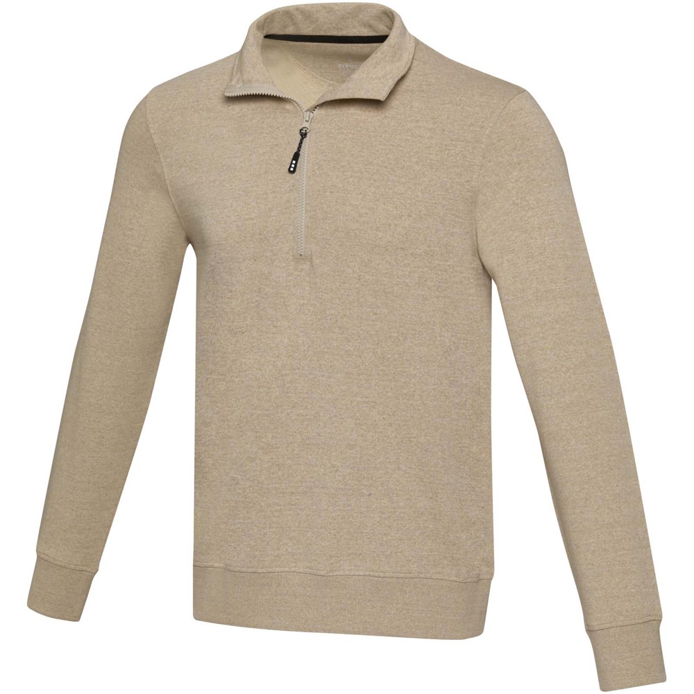Tin 280 g/m² unisex Aware™ recycled quarter zip sweater - Oatmeal