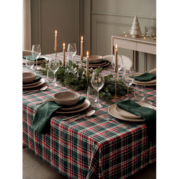 SANTABLE - Chequer cotton tablecloth set