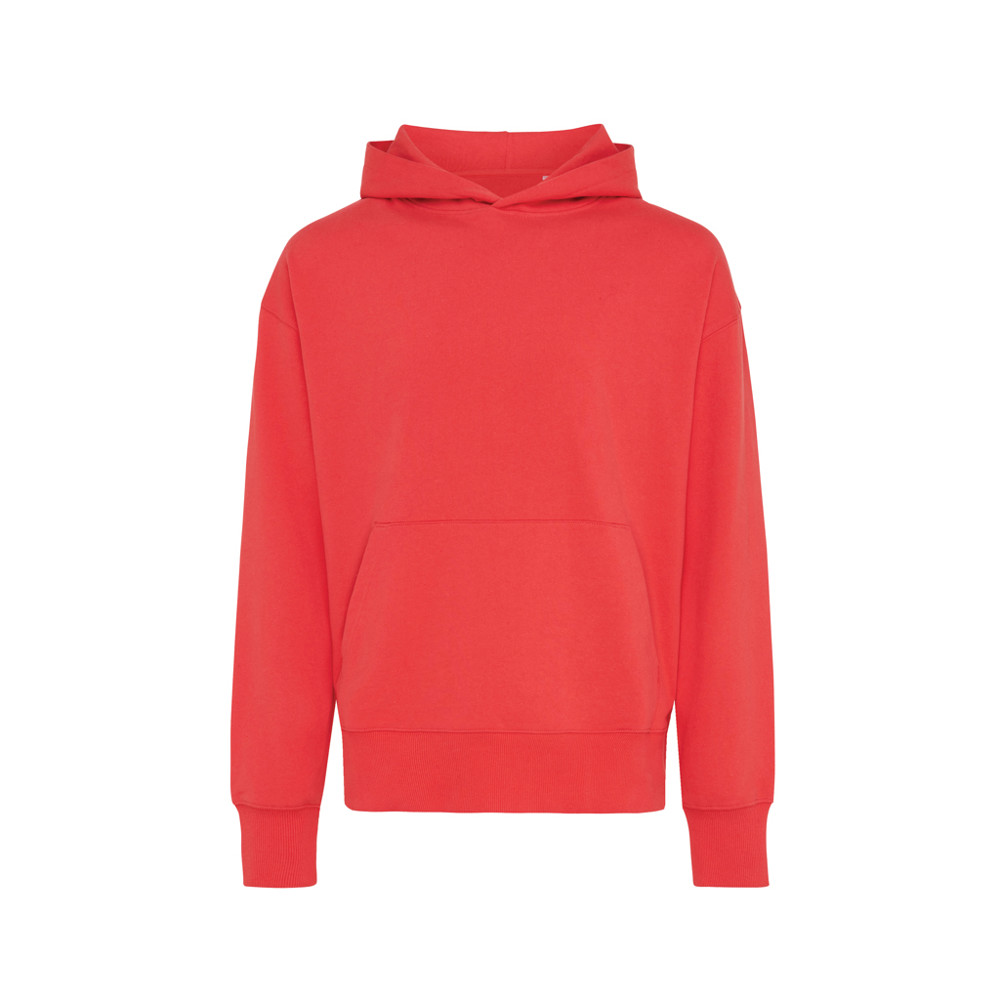 IQONIQ Yoho recycled cotton relaxed hoodie - luscious red (± PMS 17-1663TCX)