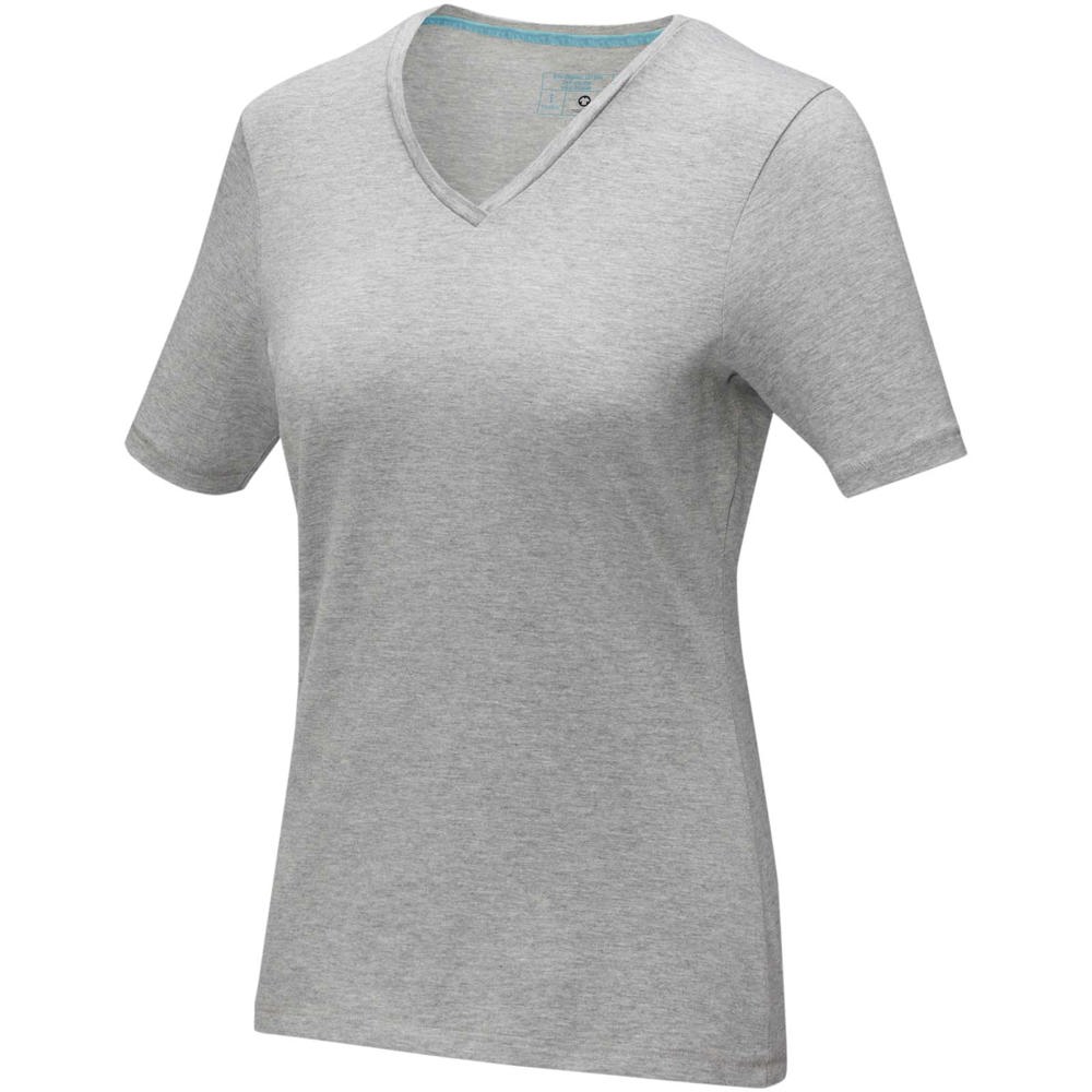 Kawartha short sleeve women's organic v-neck t-shirt - Grey melange