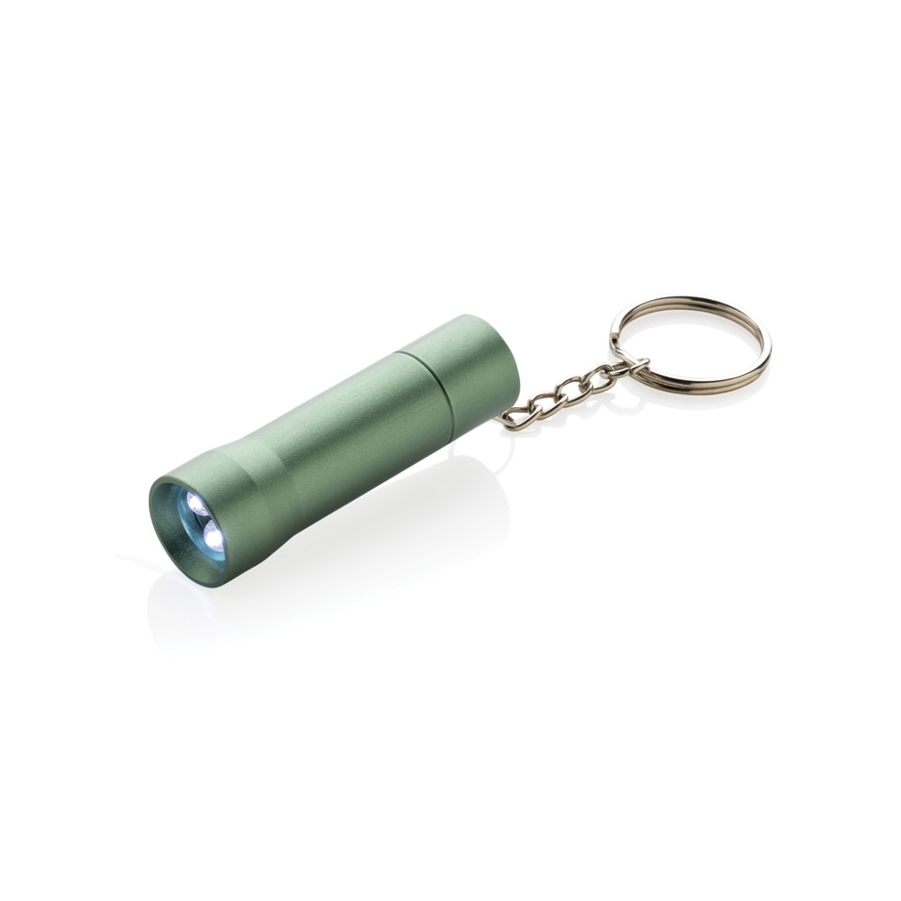 Flash RCS recycled aluminium keychain torch - green (± PMS 5565C)