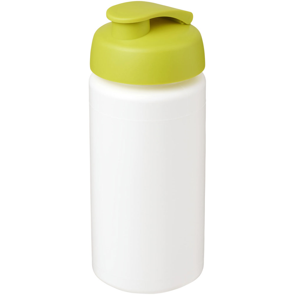 Baseline® Plus grip 500 ml flip lid sport bottle - White, Lime
