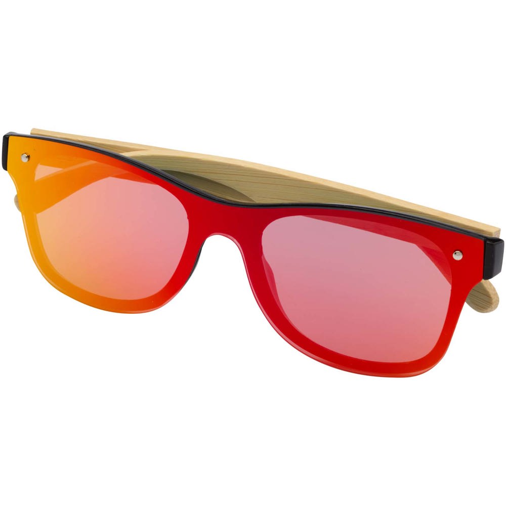 Tan sunglasses with bamboo temples
