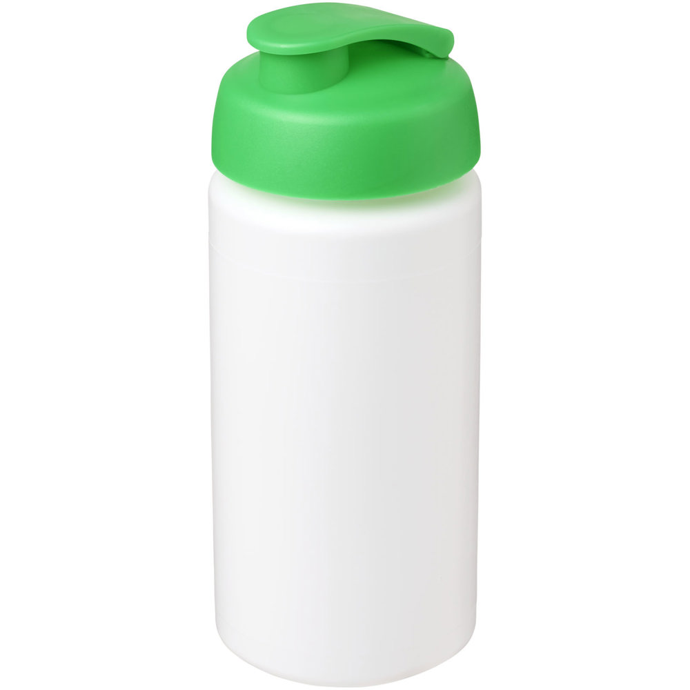Baseline® Plus grip 500 ml flip lid sport bottle - White, Green