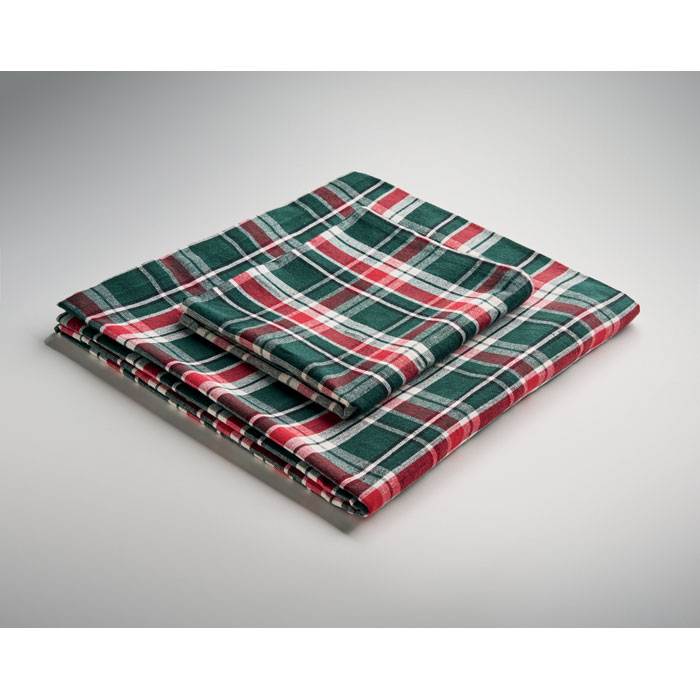 SANTABLE - Chequer cotton tablecloth set