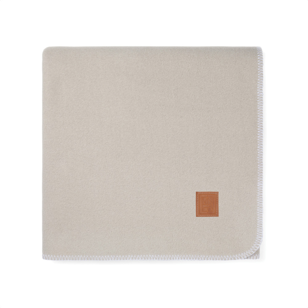 VINGA Moulton GRS RPET blanket - beige, feather grey (± PMS beige/ ± PMS 15-1305 TPG)