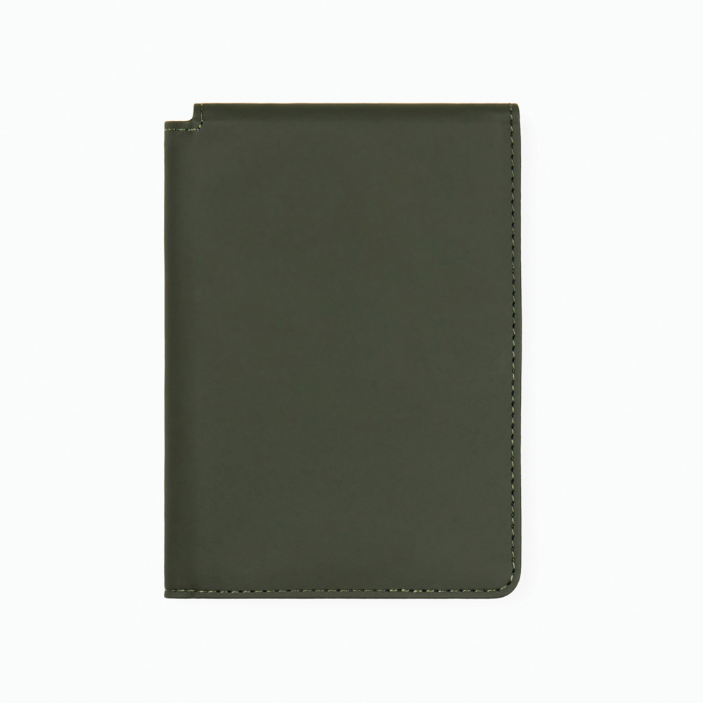 VINGA Baltimore RCS recycled polyester RFID passport cover - green (± PMS 19-0414 TPG)