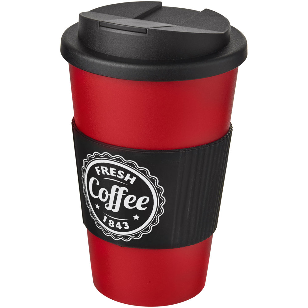Americano® 350 ml tumbler with grip & spill-proof lid
