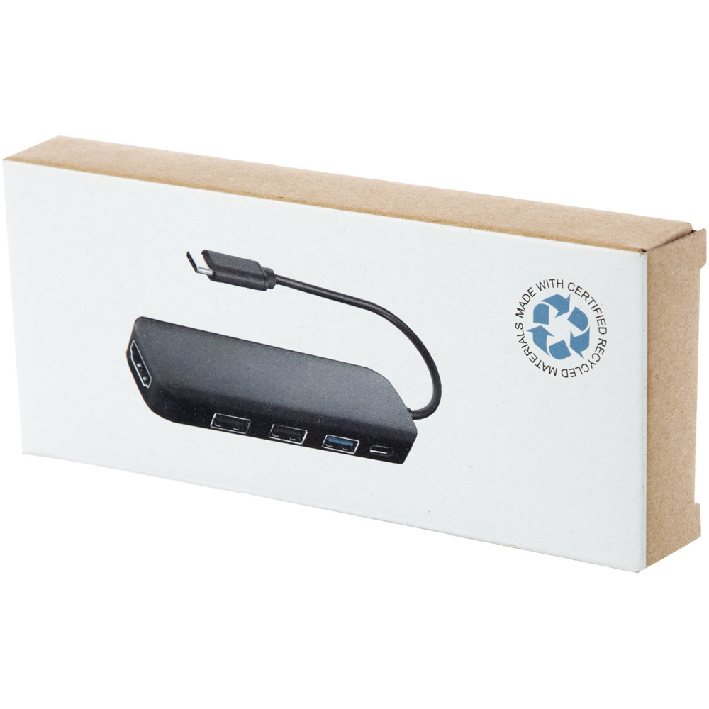 Loop RCS recycled plastic multimedia adapter USB 2.0-3.0 with HDMI port