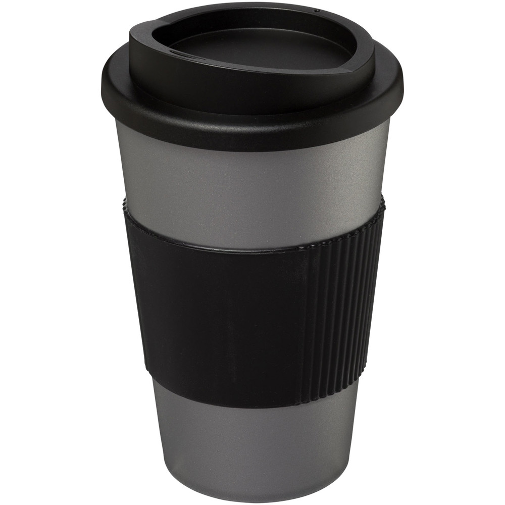 Americano® 350 ml insulated tumbler with grip - Silver, Black