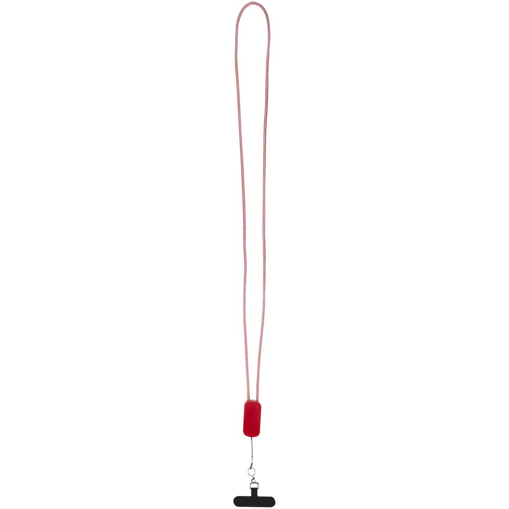 Anser recycled plastic smartphone lanyard with 27W 5-in-1 built-in cable