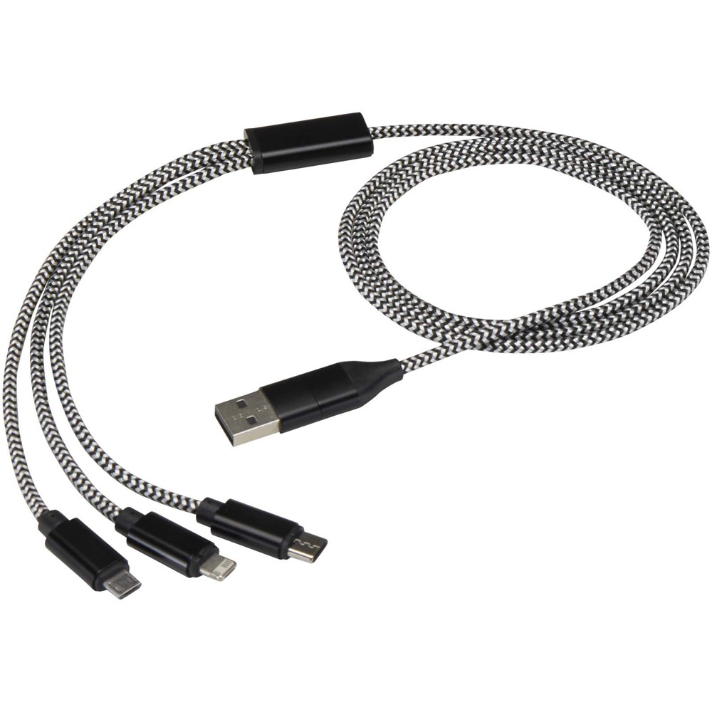 Alphecca recycled aluminium and RPET 5-in-1 charging cable 