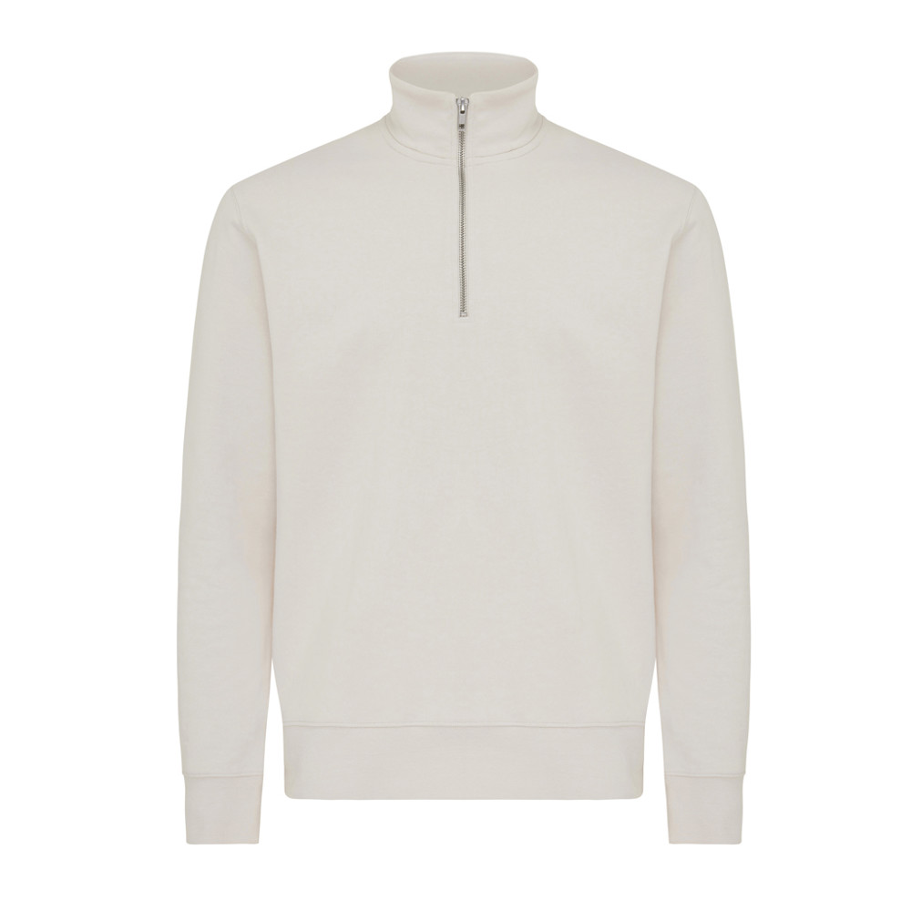 IQONIQ Elgon recycled cotton quarter zip sweater - ivory white (± PMS 12-2103 TCX)